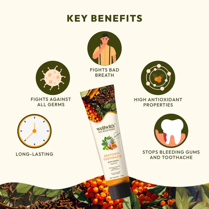 Dentowin Sea Buckthorn Herbal Toothpaste - WellWith Ayuzera