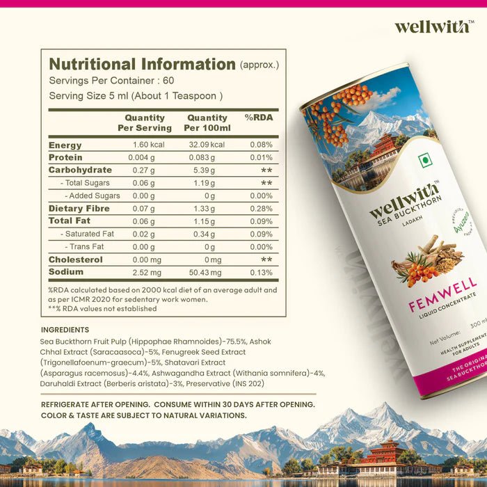 Sea Buckthorn FemWell 300ml - WellWith Ayuzera